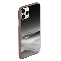 Чехол iPhone 11 Pro матовый Туманные горы, цвет: 3D-коричневый — фото 2