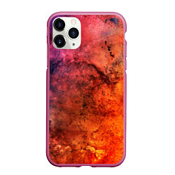 Чехол iPhone 11 Pro матовый Corrosion, цвет: 3D-малиновый