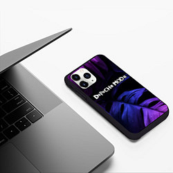 Чехол iPhone 11 Pro матовый Depeche Mode neon monstera, цвет: 3D-черный — фото 2