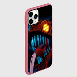 Чехол iPhone 11 Pro матовый Ярость человека бензопилы - Дэнджи, цвет: 3D-малиновый — фото 2