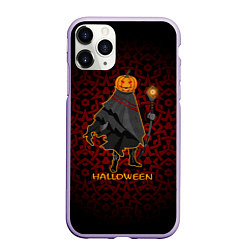 Чехол iPhone 11 Pro матовый Тыква вампир приглашает на хэллоуин, цвет: 3D-светло-сиреневый