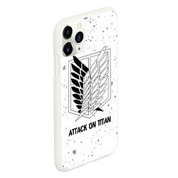 Чехол iPhone 11 Pro матовый Attack on Titan glitch на светлом фоне, цвет: 3D-белый — фото 2