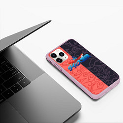 Чехол iPhone 11 Pro матовый Dragon Quest asian pattern, цвет: 3D-розовый — фото 2