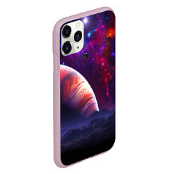 Чехол iPhone 11 Pro матовый Бесконечное космическое пространство - Планета, цвет: 3D-розовый — фото 2