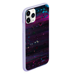 Чехол iPhone 11 Pro матовый Фиолетовые абстрактные волны и камни, цвет: 3D-светло-сиреневый — фото 2