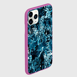 Чехол iPhone 11 Pro матовый Гранж - абстрактные синие разводы, цвет: 3D-фиолетовый — фото 2