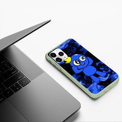 Чехол iPhone 11 Pro матовый Роблокс: Синий огонь, цвет: 3D-салатовый — фото 2