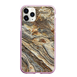 Чехол iPhone 11 Pro матовый Камень stone, цвет: 3D-розовый