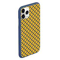 Чехол iPhone 11 Pro матовый Черно-желтый клетчатый узор, цвет: 3D-тёмно-синий — фото 2