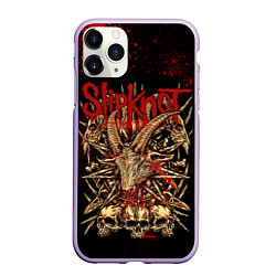Чехол iPhone 11 Pro матовый Slipknot red black, цвет: 3D-светло-сиреневый