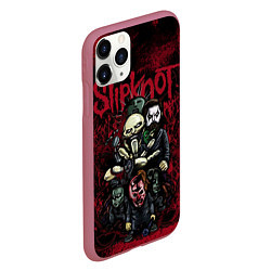 Чехол iPhone 11 Pro матовый Slipknot art, цвет: 3D-малиновый — фото 2