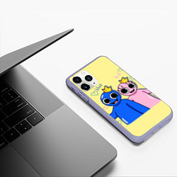 Чехол iPhone 11 Pro матовый Радужные друзья: Синий и Розовая, цвет: 3D-светло-сиреневый — фото 2