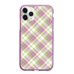 Чехол iPhone 11 Pro матовый Шотланская клетка, цвет: 3D-фиолетовый