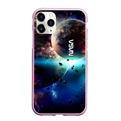 Чехол iPhone 11 Pro матовый За секунду до столкновения планеты с космическим о, цвет: 3D-розовый