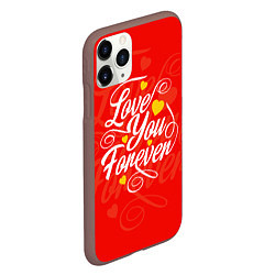 Чехол iPhone 11 Pro матовый Love you forever - hearts, patterns, цвет: 3D-коричневый — фото 2