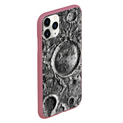 Чехол iPhone 11 Pro матовый Поверхность луны, цвет: 3D-малиновый — фото 2
