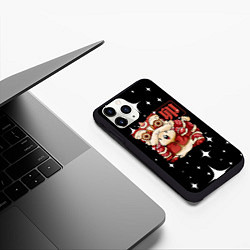 Чехол iPhone 11 Pro матовый Китайский кролик 2023, цвет: 3D-черный — фото 2