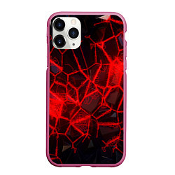 Чехол iPhone 11 Pro матовый Кристаллы в красных нитях, цвет: 3D-малиновый
