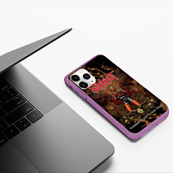 Чехол iPhone 11 Pro матовый Slipknot satan girl, цвет: 3D-фиолетовый — фото 2