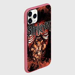 Чехол iPhone 11 Pro матовый Slipknot horror, цвет: 3D-малиновый — фото 2