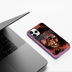 Чехол iPhone 11 Pro матовый Slipknot horror, цвет: 3D-фиолетовый — фото 2