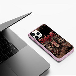 Чехол iPhone 11 Pro матовый Slipknot skull, цвет: 3D-розовый — фото 2