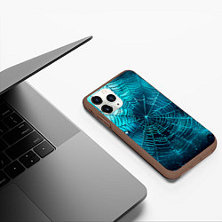 Чехол iPhone 11 Pro матовый Halloween паутина, цвет: 3D-коричневый — фото 2