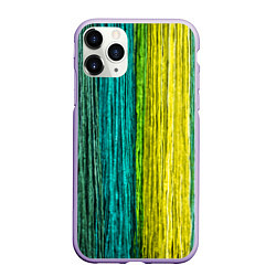 Чехол iPhone 11 Pro матовый Разноцветные полосы материала, цвет: 3D-светло-сиреневый