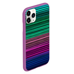 Чехол iPhone 11 Pro матовый Разноцветные неоновые шелковые нити, цвет: 3D-фиолетовый — фото 2