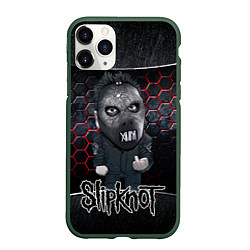 Чехол iPhone 11 Pro матовый Slipknot dark black, цвет: 3D-темно-зеленый