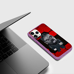 Чехол iPhone 11 Pro матовый Slipknot объемные плиты, цвет: 3D-фиолетовый — фото 2