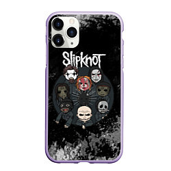 Чехол iPhone 11 Pro матовый Black slipknot, цвет: 3D-светло-сиреневый