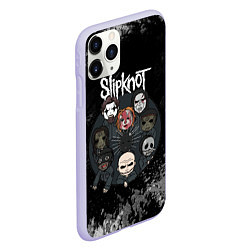 Чехол iPhone 11 Pro матовый Black slipknot, цвет: 3D-светло-сиреневый — фото 2