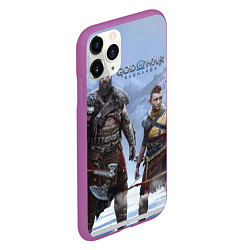 Чехол iPhone 11 Pro матовый God of war ragnarok-God of War: Рагнарёк, цвет: 3D-фиолетовый — фото 2