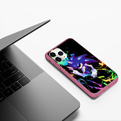 Чехол iPhone 11 Pro матовый Sonic Exe - Hedgehog - video game, цвет: 3D-малиновый — фото 2