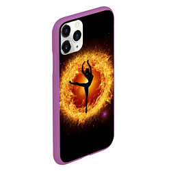 Чехол iPhone 11 Pro матовый Танец балерины в огненном шаре, цвет: 3D-фиолетовый — фото 2