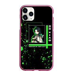 Чехол iPhone 11 Pro матовый Genshin Impact: Xiao, цвет: 3D-малиновый