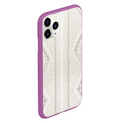 Чехол iPhone 11 Pro матовый Имитация - вязаная структура, цвет: 3D-фиолетовый — фото 2