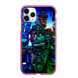 Чехол iPhone 11 Pro матовый Five Nights at Freddys 4, цвет: 3D-малиновый