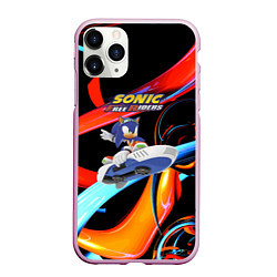 Чехол iPhone 11 Pro матовый Sonic Free Riders - Hedgehog, цвет: 3D-розовый