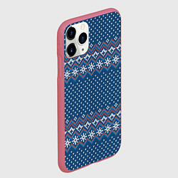 Чехол iPhone 11 Pro матовый Вязанный стиль - классика, цвет: 3D-малиновый — фото 2