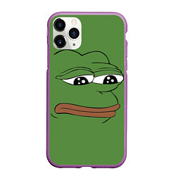 Чехол iPhone 11 Pro матовый Лягушонок Pepe грустит, цвет: 3D-фиолетовый