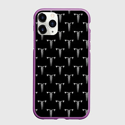 Чехол iPhone 11 Pro матовый Лост арк паттерн, цвет: 3D-фиолетовый