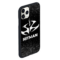 Чехол iPhone 11 Pro матовый Hitman с потертостями на темном фоне, цвет: 3D-черный — фото 2