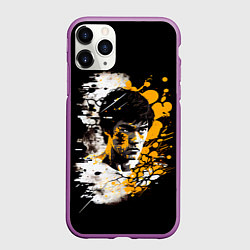 Чехол iPhone 11 Pro матовый Брюс Ли в стиле поп арт, цвет: 3D-фиолетовый