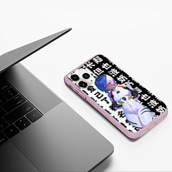 Чехол iPhone 11 Pro матовый Аянами Рей - Ева, цвет: 3D-розовый — фото 2