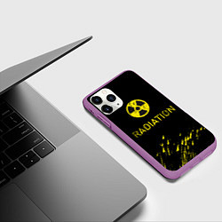 Чехол iPhone 11 Pro матовый Radiation - радиационная опасность, цвет: 3D-фиолетовый — фото 2