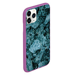 Чехол iPhone 11 Pro матовый Голубые кристаллы, цвет: 3D-фиолетовый — фото 2