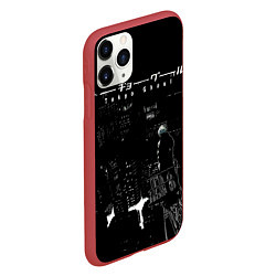 Чехол iPhone 11 Pro матовый Токийский гулль - Канеки стоит, цвет: 3D-красный — фото 2