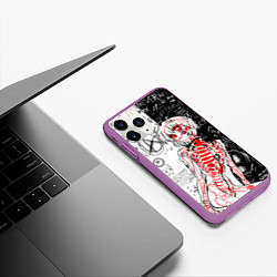 Чехол iPhone 11 Pro матовый Рей Аянами - dead inside mood, цвет: 3D-фиолетовый — фото 2